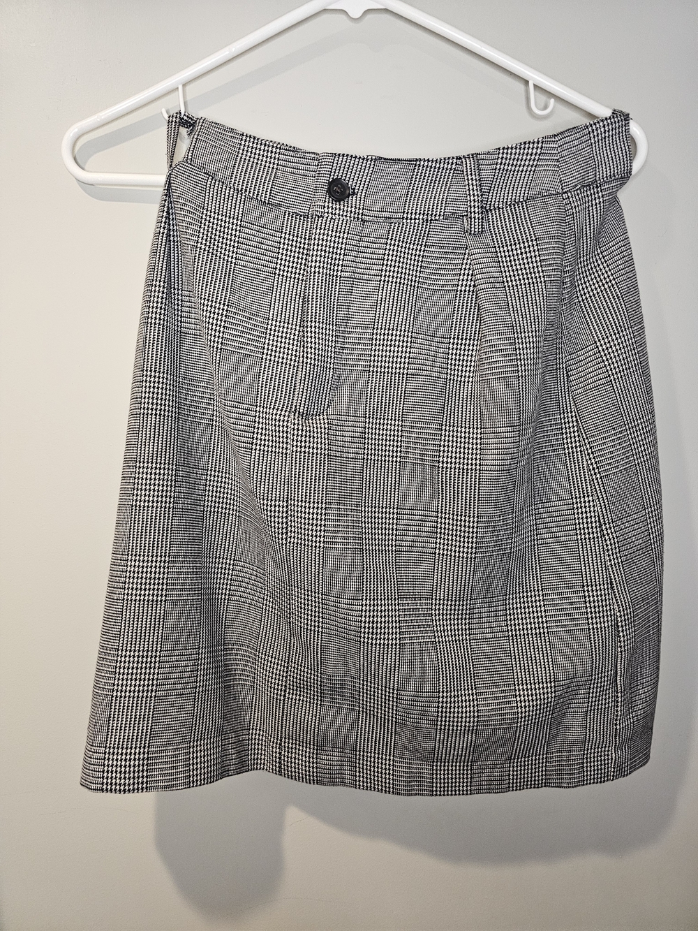 twik Black and White Glen Plaid A-Line Skirt